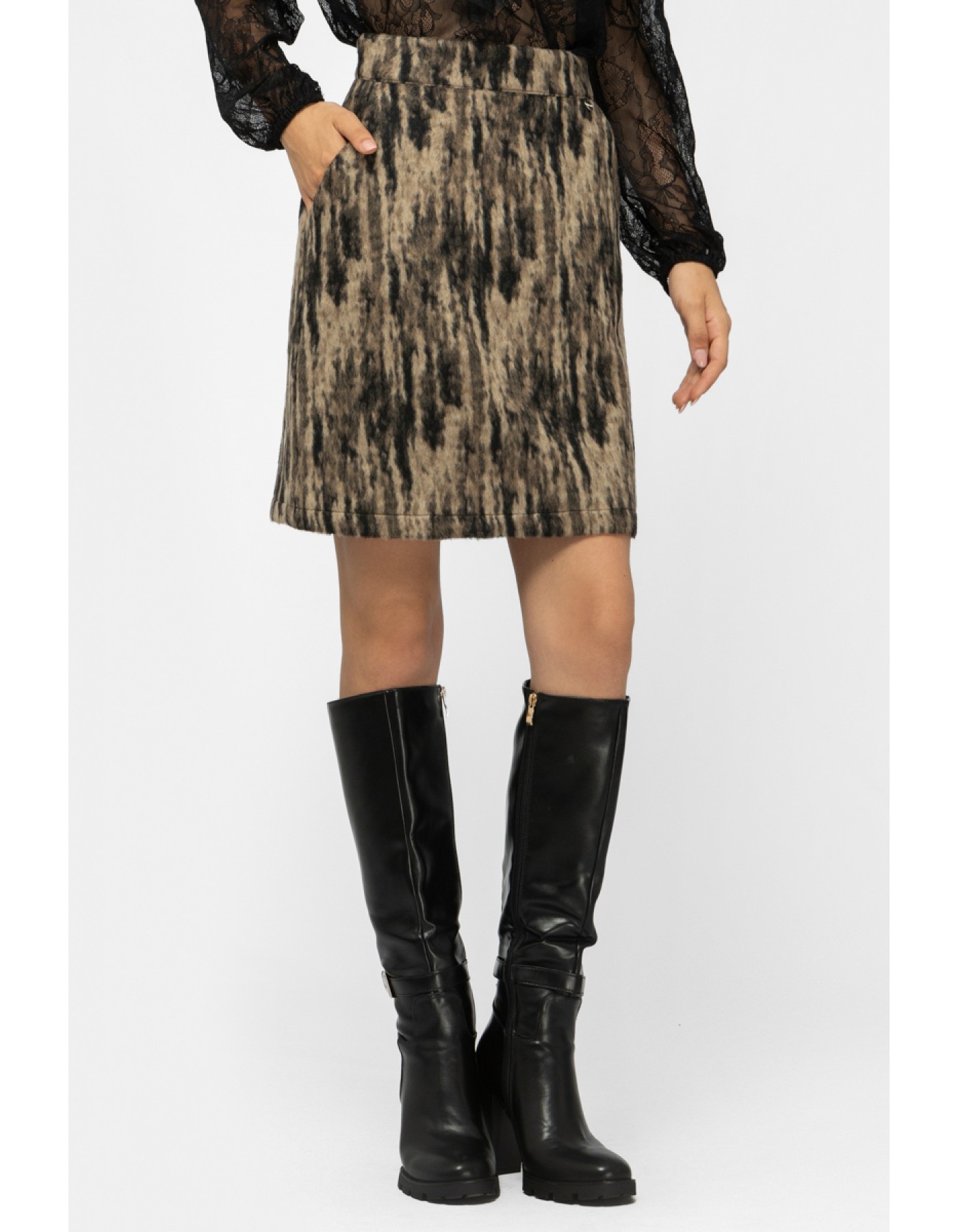 Φούστα τιγρέ βελούρ Φούστα τιγρέ βελούρ