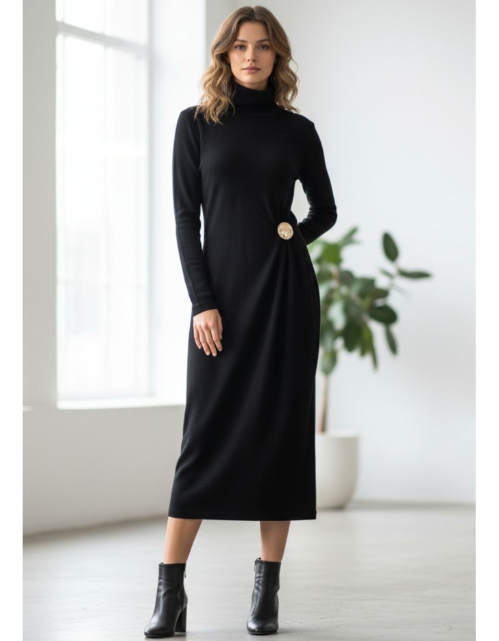 Φόρεμα πλεχτό ζιβάγκο σούρα Ginger