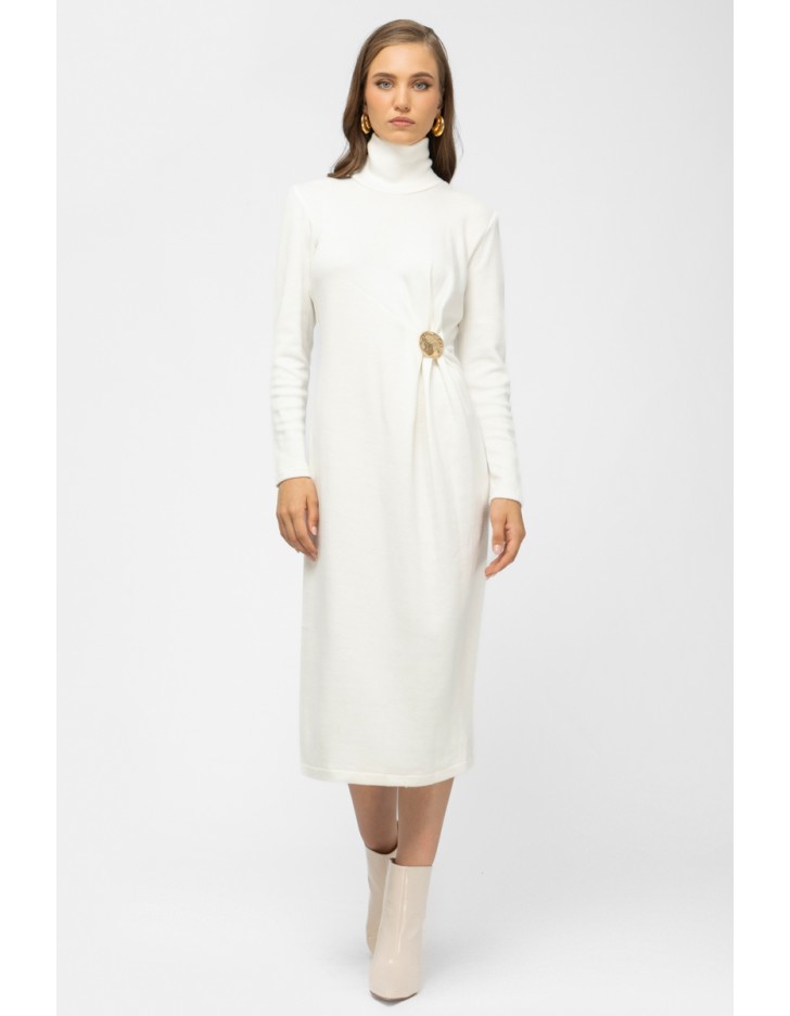 Φόρεμα πλεχτό ζιβάγκο σούρα Ginger