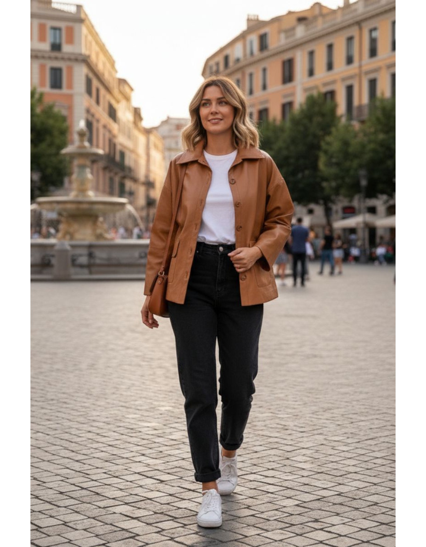 Ζακέτα eco-δερματίνη με τσέπες Ζακέτα eco-δερματίνη με τσέπες