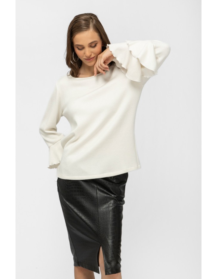 Μπλούζα πλεχτή με βολάν