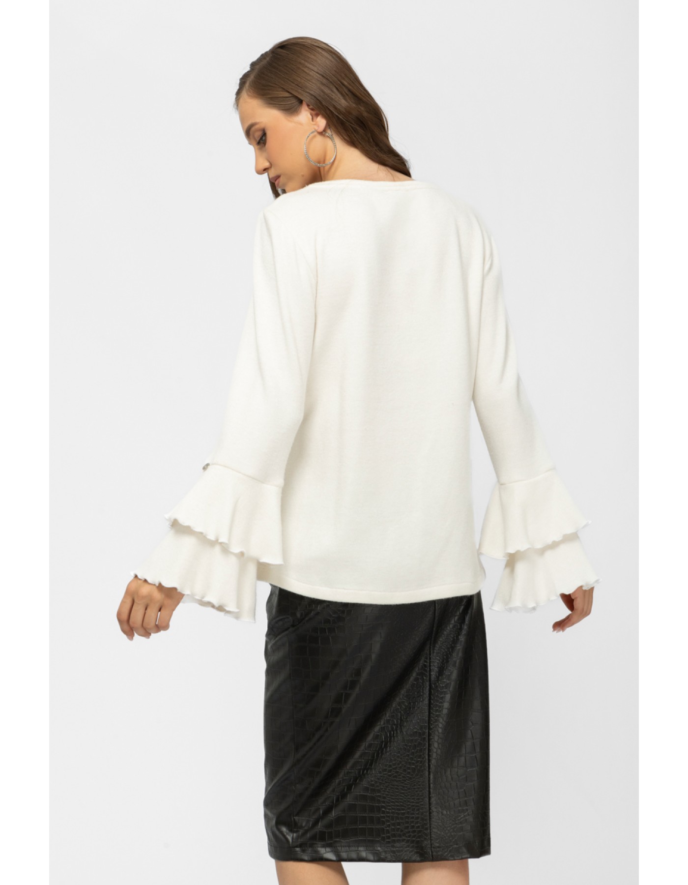 Μπλούζα πλεχτή με βολάν