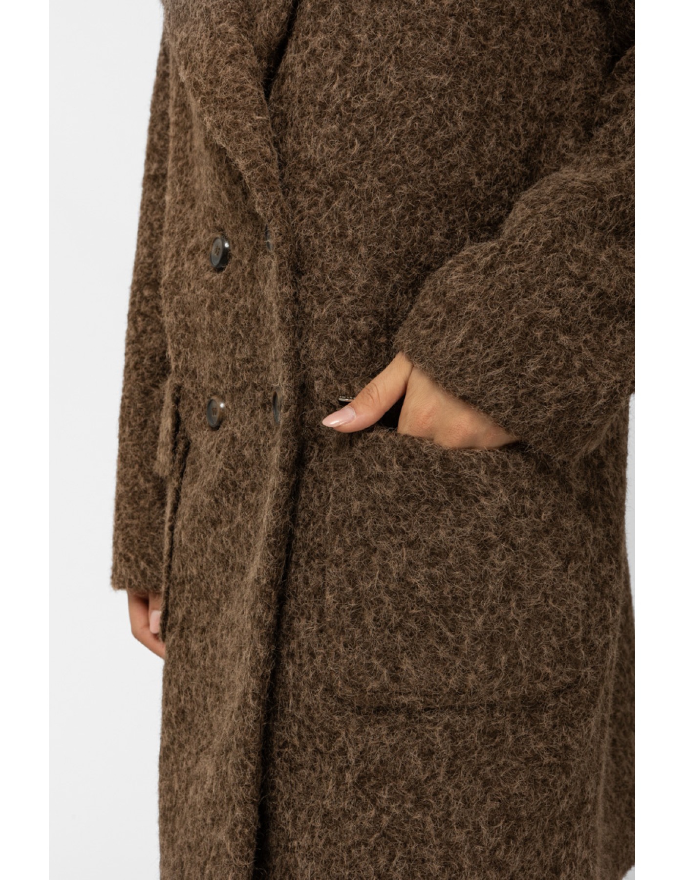 Παλτό σταυροκούμπι Mohair Charm