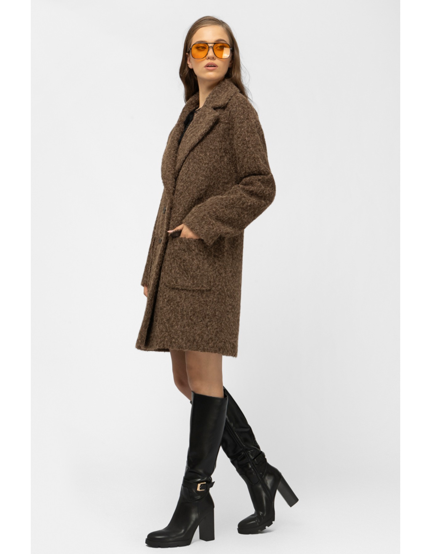 Παλτό σταυροκούμπι Mohair Charm