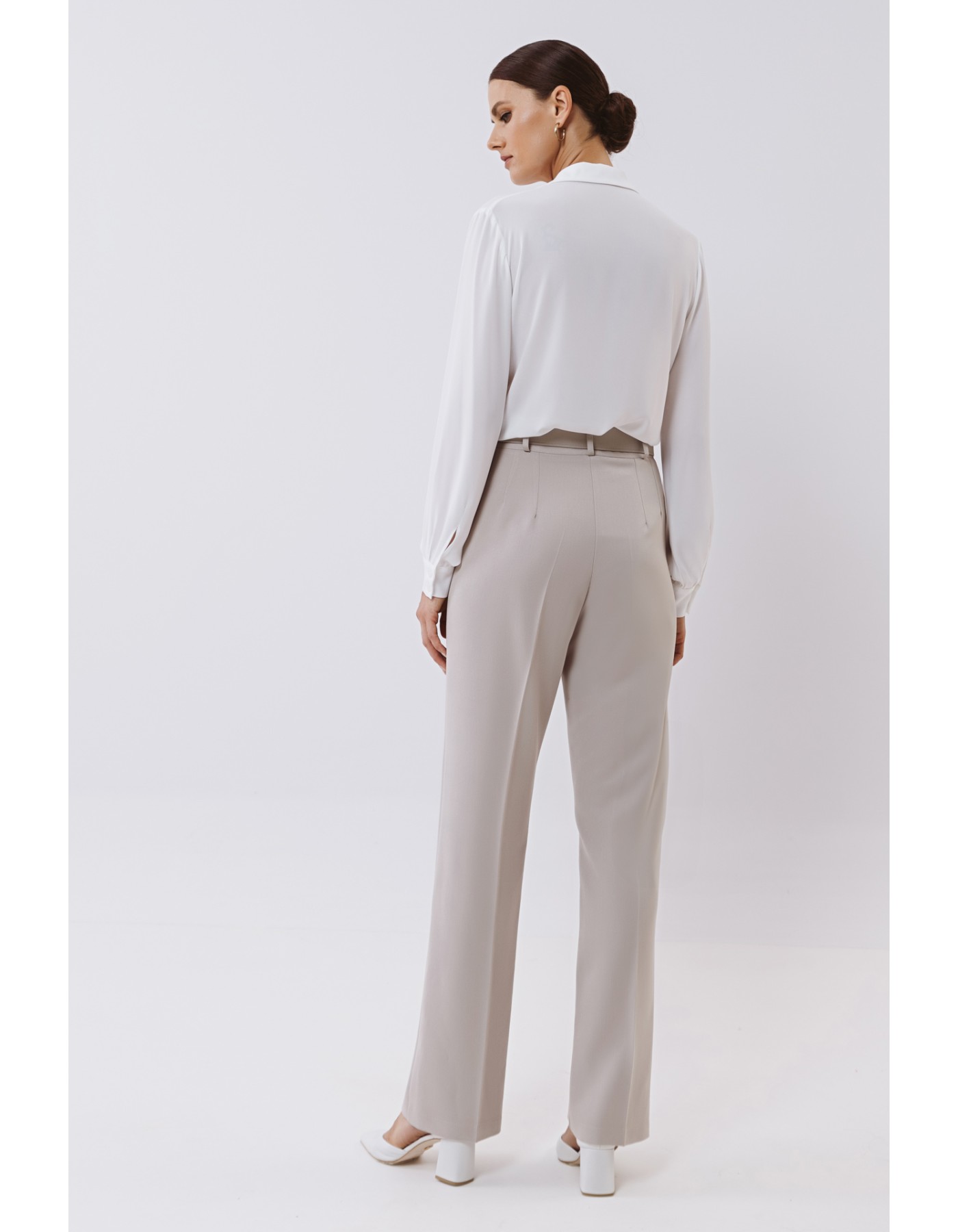 Πουκάμισο ζορζέτα με σατέν φουλάρι Πουκάμισο ζορζέτα με σατέν φουλάρι