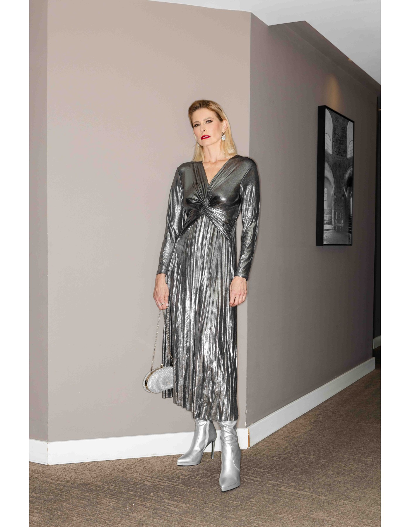 Φόρεμα maxi ασημί bijoux Φόρεμα maxi ασημί bijoux