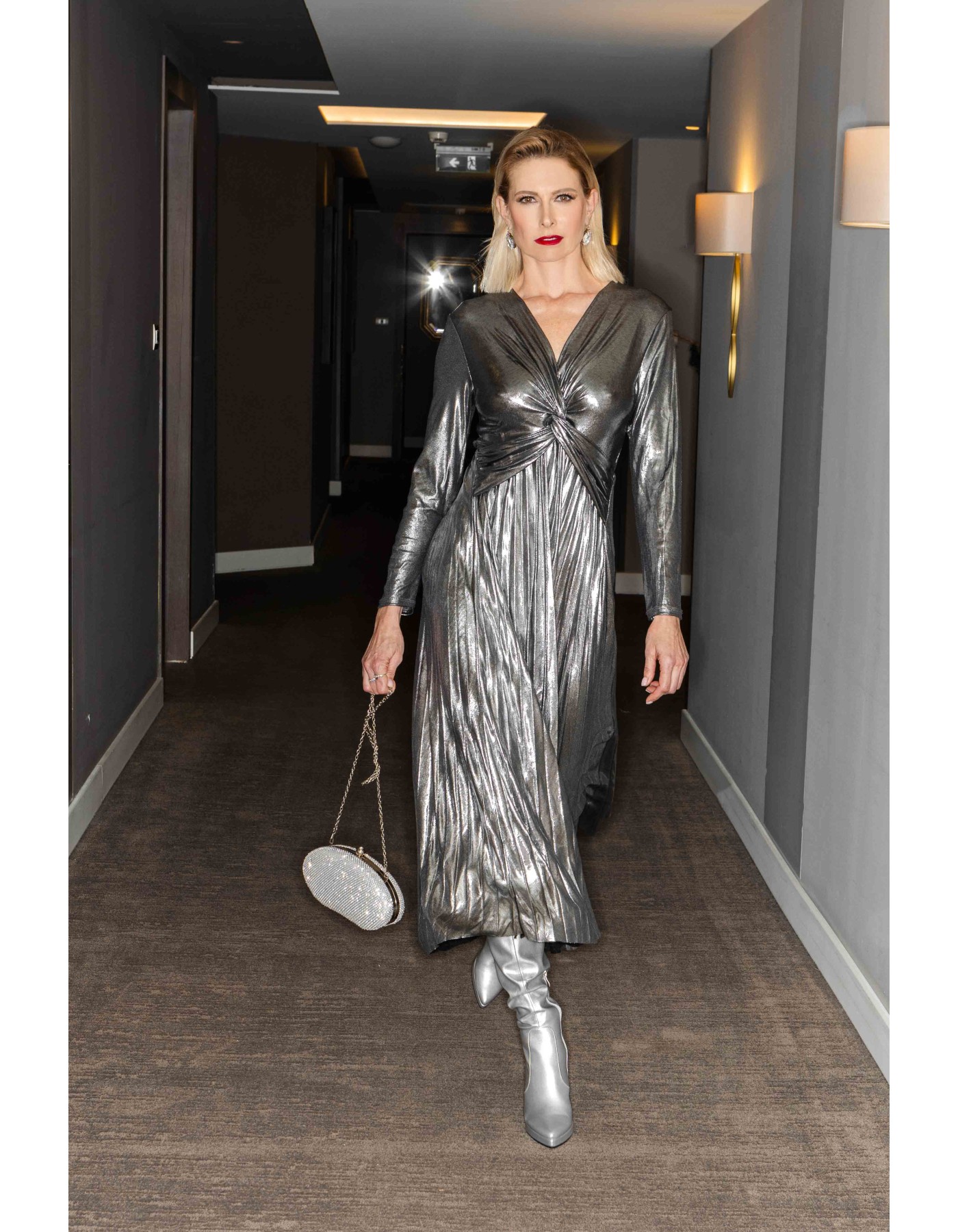 Φόρεμα maxi ασημί bijoux Φόρεμα maxi ασημί bijoux