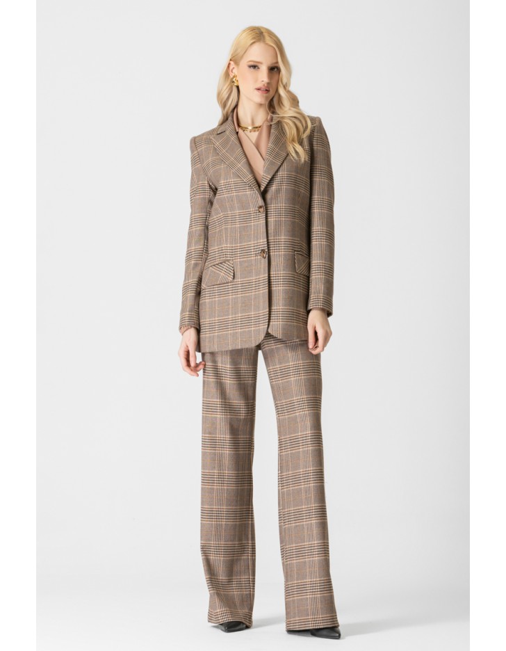 Σακάκι καρώ γιακάς με lurex