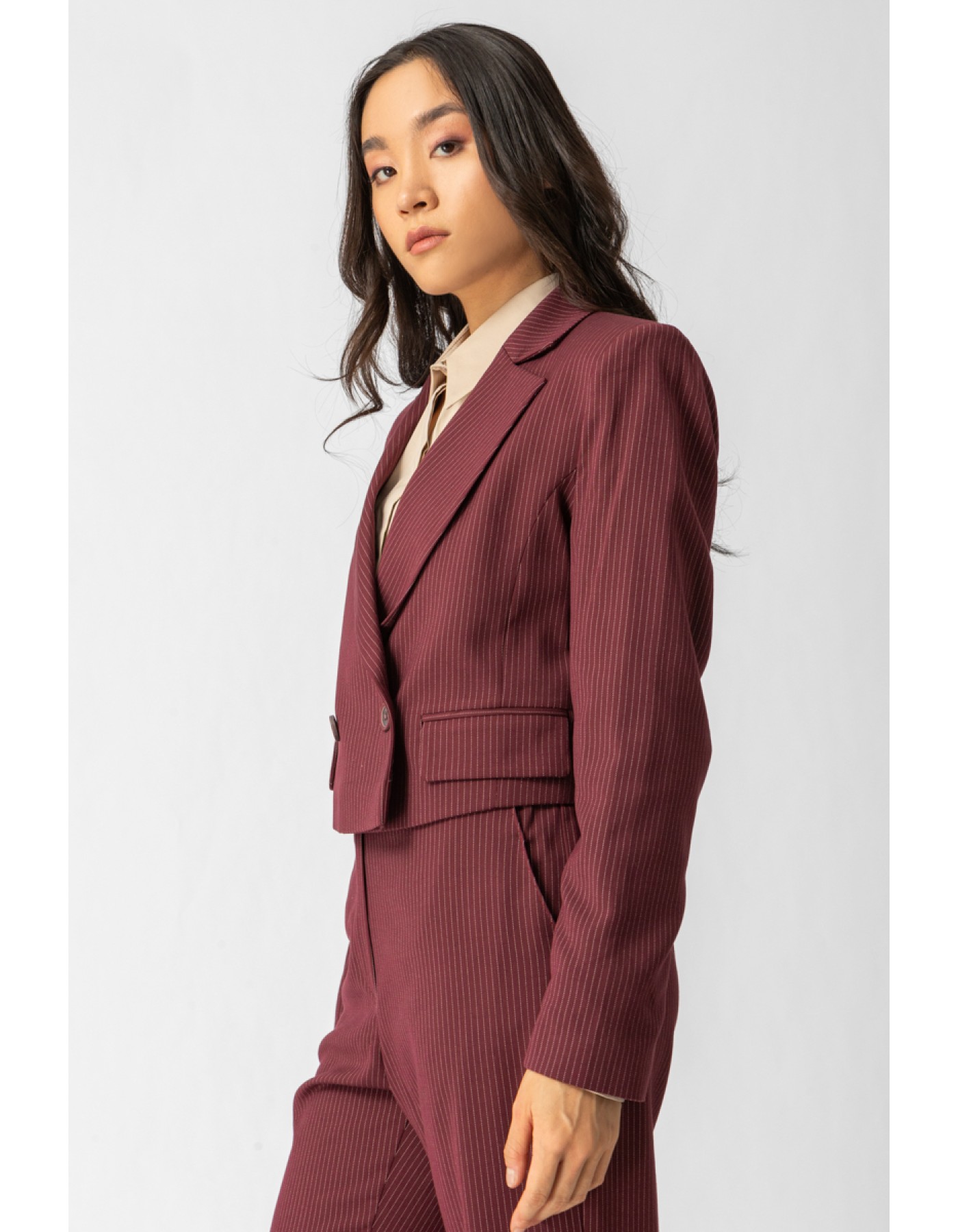 Σακάκι κοντό ριγέ πέτο