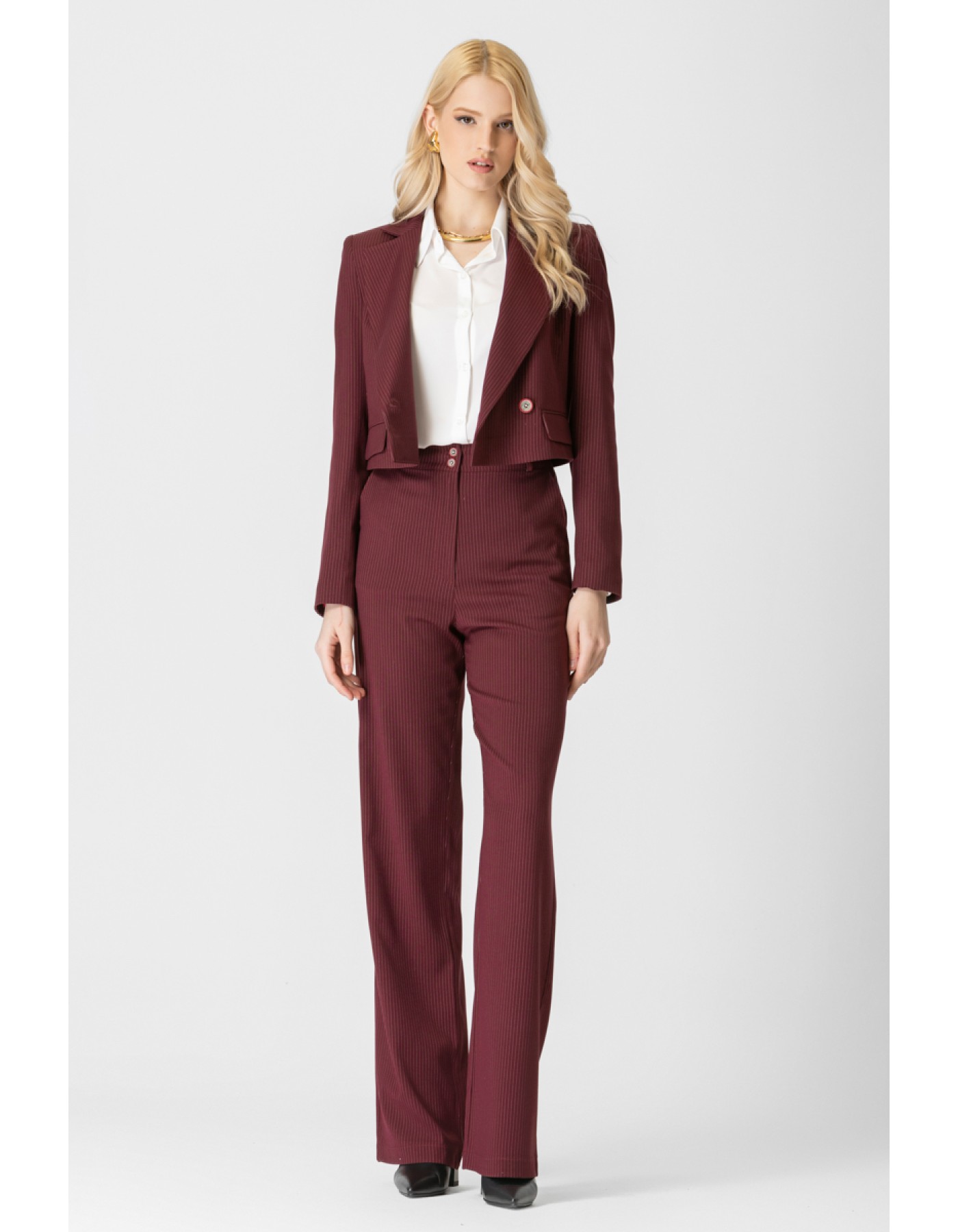 Σακάκι κοντό ριγέ πέτο