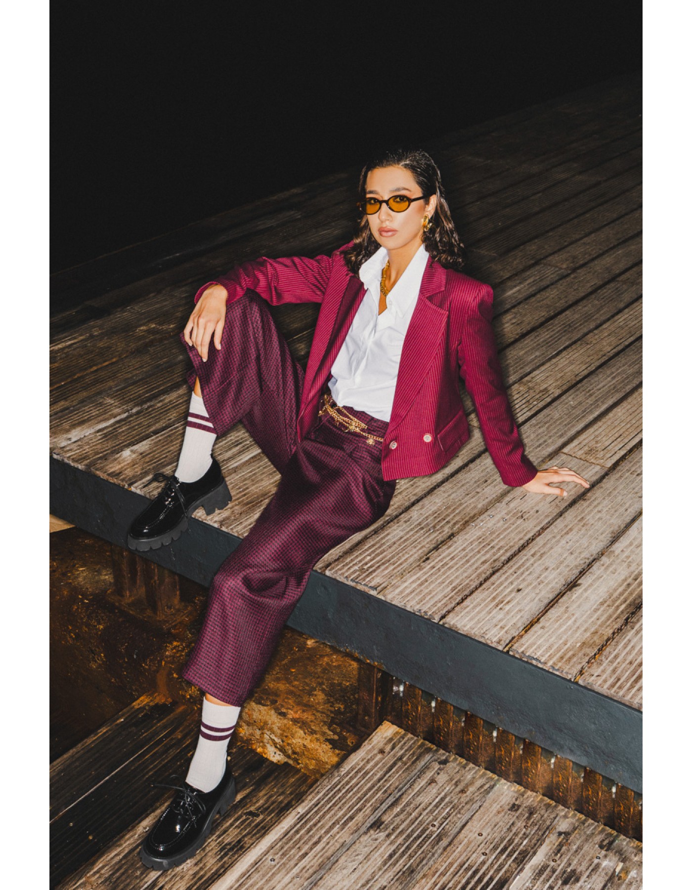 Σακάκι κοντό ριγέ πέτο