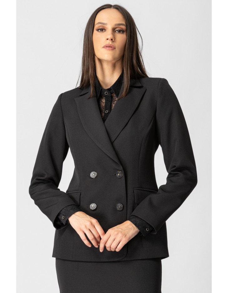 Σακάκι σταυροκούμπι κρεπ πέτο