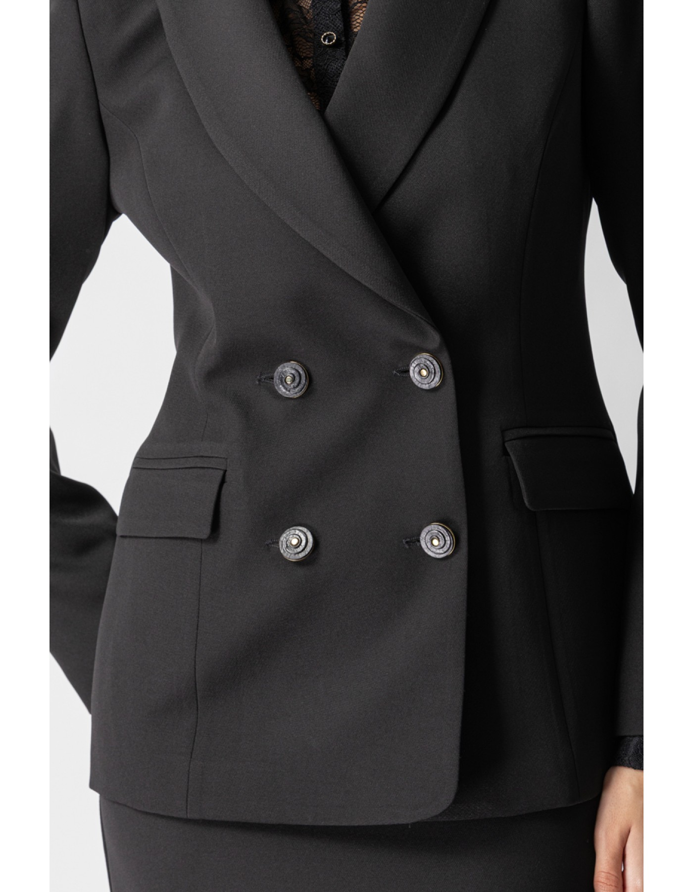 Σακάκι σταυροκούμπι κρεπ πέτο