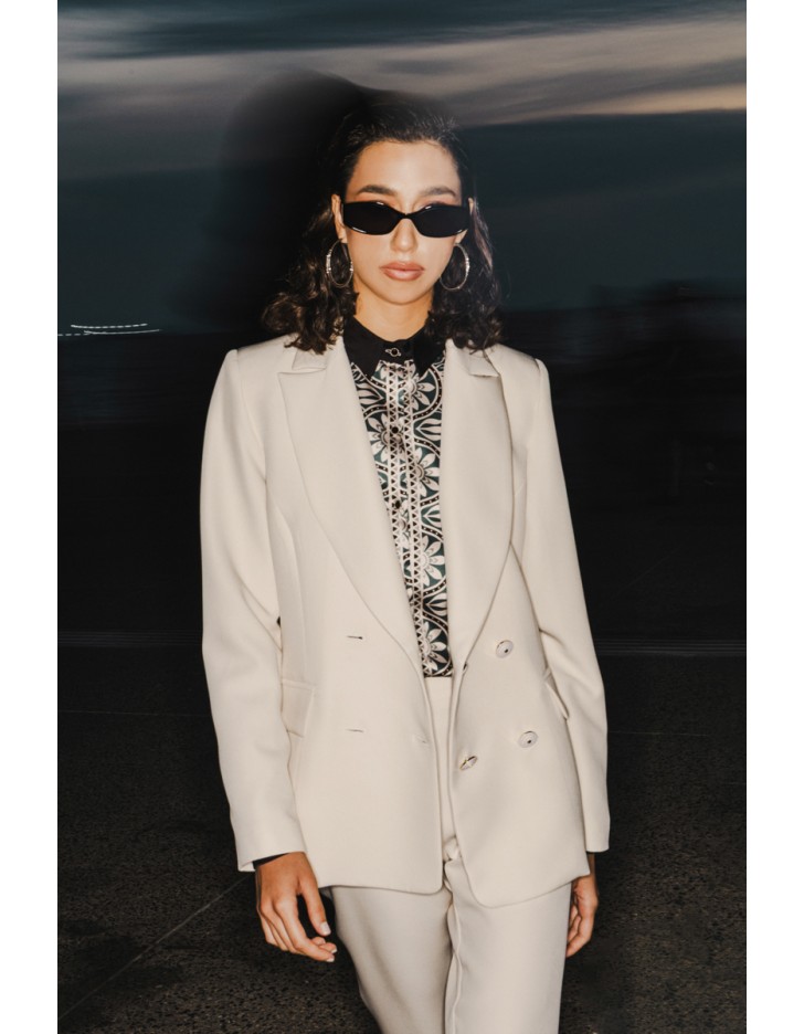 Σακάκι σταυροκούμπι κρεπ πέτο