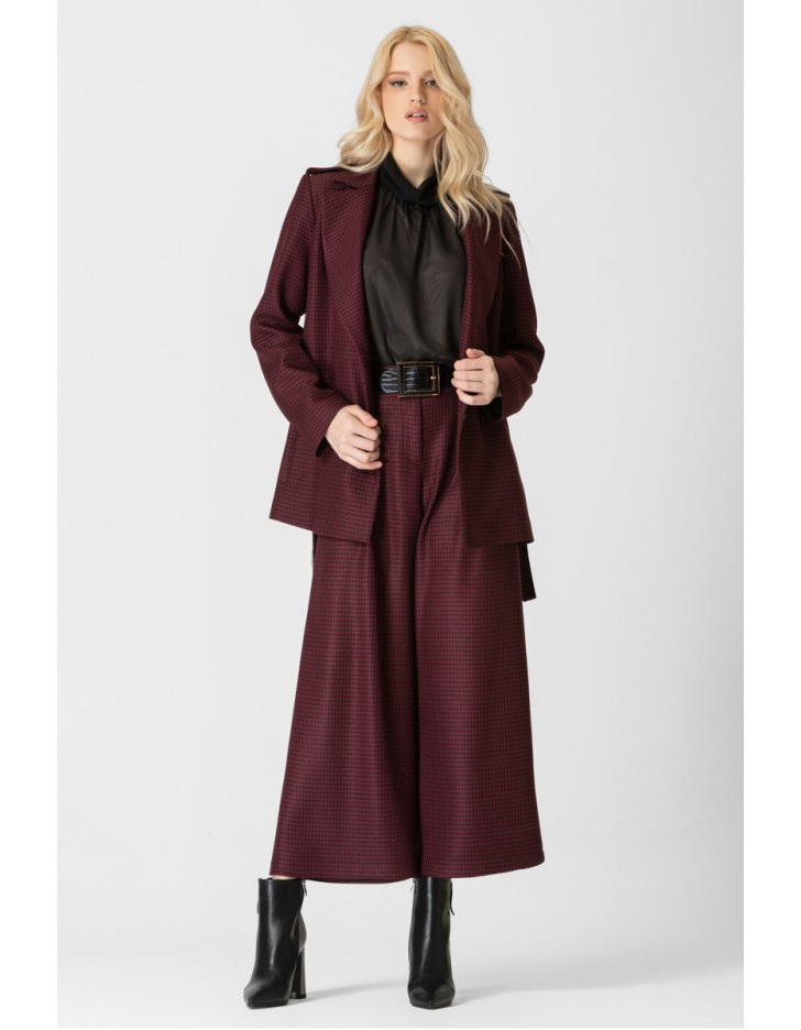 Σακάκι Pied de Poule Μπορντώ