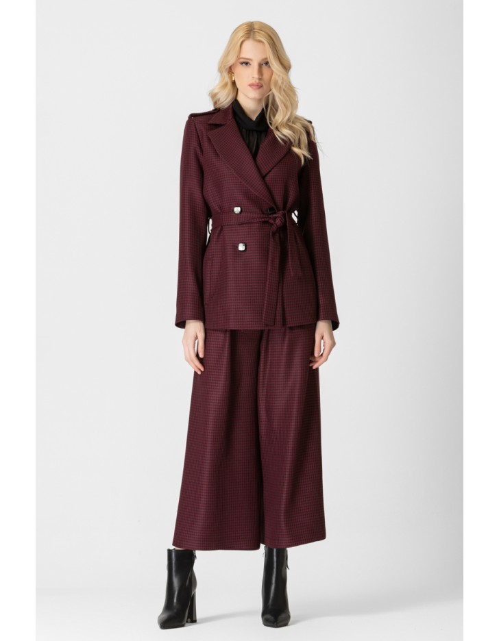 Σακάκι Pied de Poule Μπορντώ