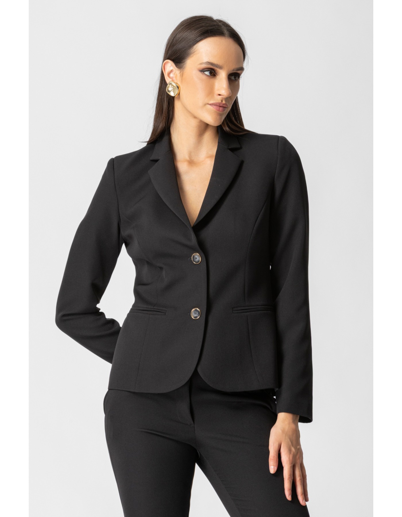 Σακάκι μεσάτο κρεπ Muffin γιακάς