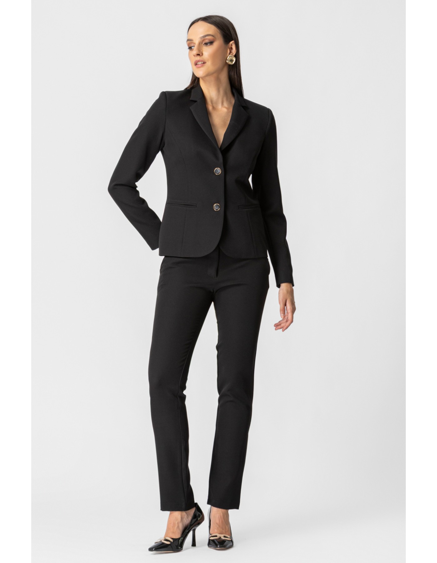 Σακάκι μεσάτο κρεπ Muffin γιακάς