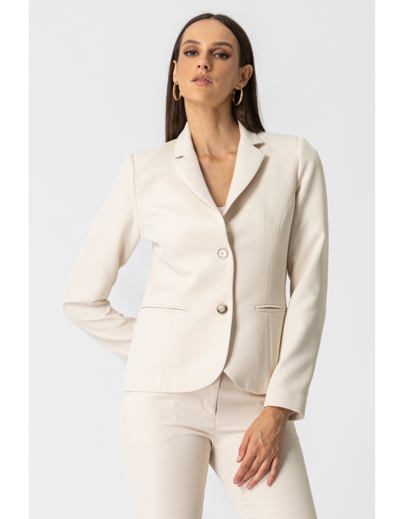 Σακάκι μεσάτο κρεπ Muffin γιακάς