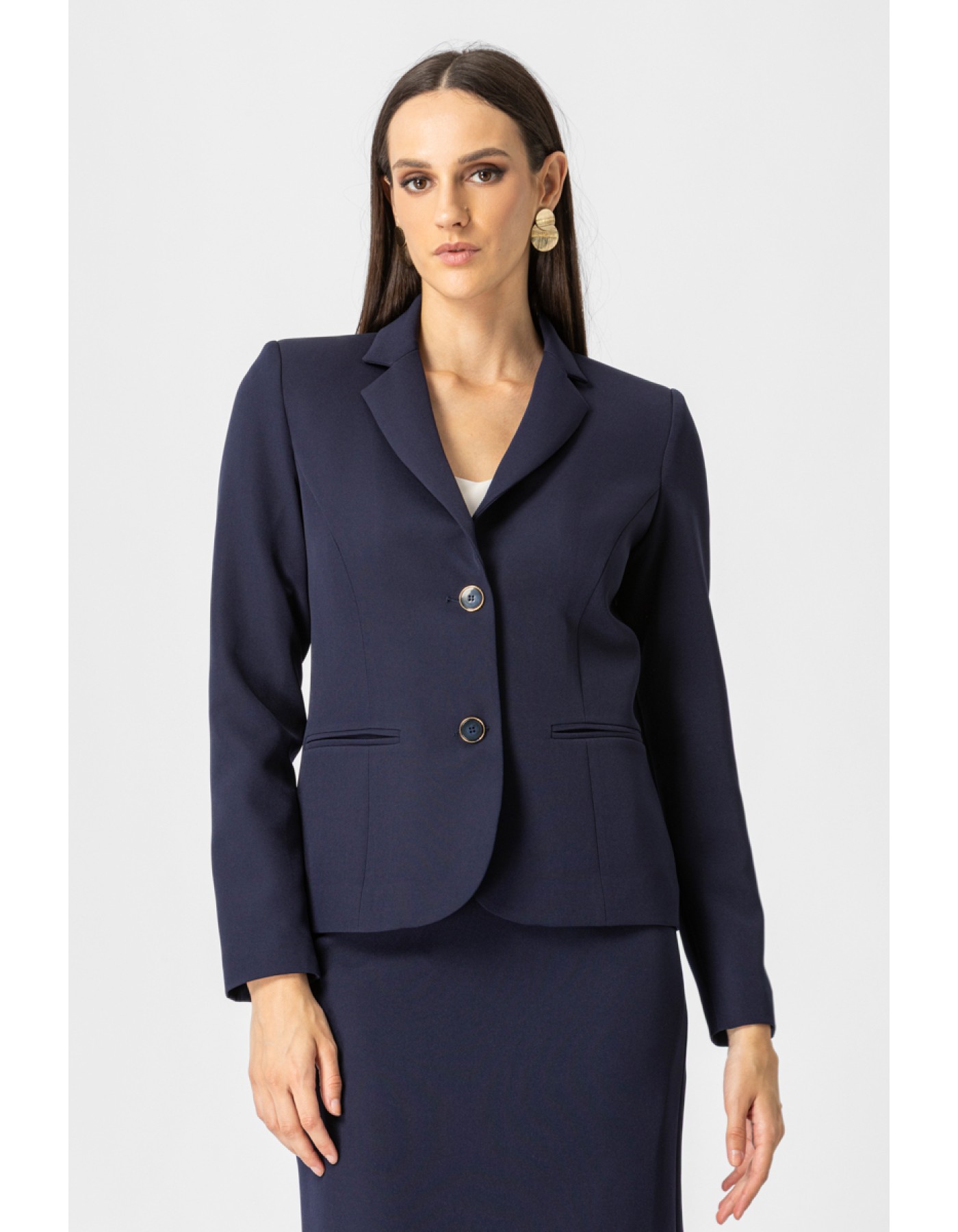 Σακάκι μεσάτο κρεπ Muffin γιακάς