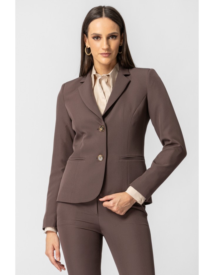 Σακάκι μεσάτο κρεπ Muffin γιακάς