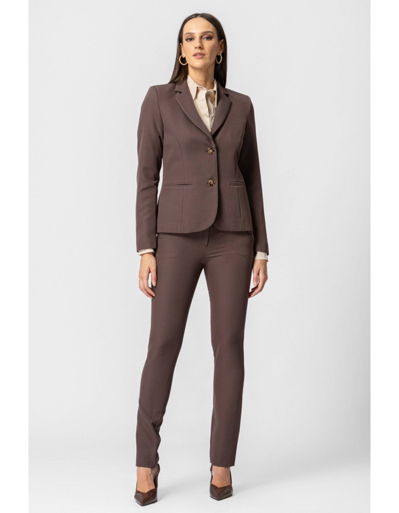 Σακάκι μεσάτο κρεπ Muffin γιακάς