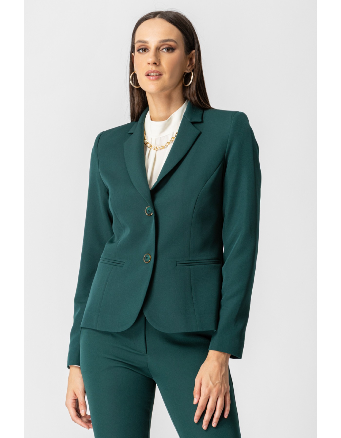 Σακάκι μεσάτο κρεπ Muffin γιακάς