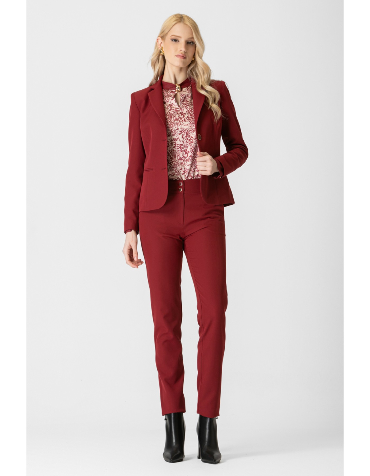 Σακάκι μεσάτο κρεπ Muffin γιακάς Σακάκι μεσάτο κρεπ Muffin γιακάς