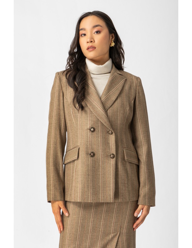 Σακάκι ριγέ lurex σταυροκούμπι