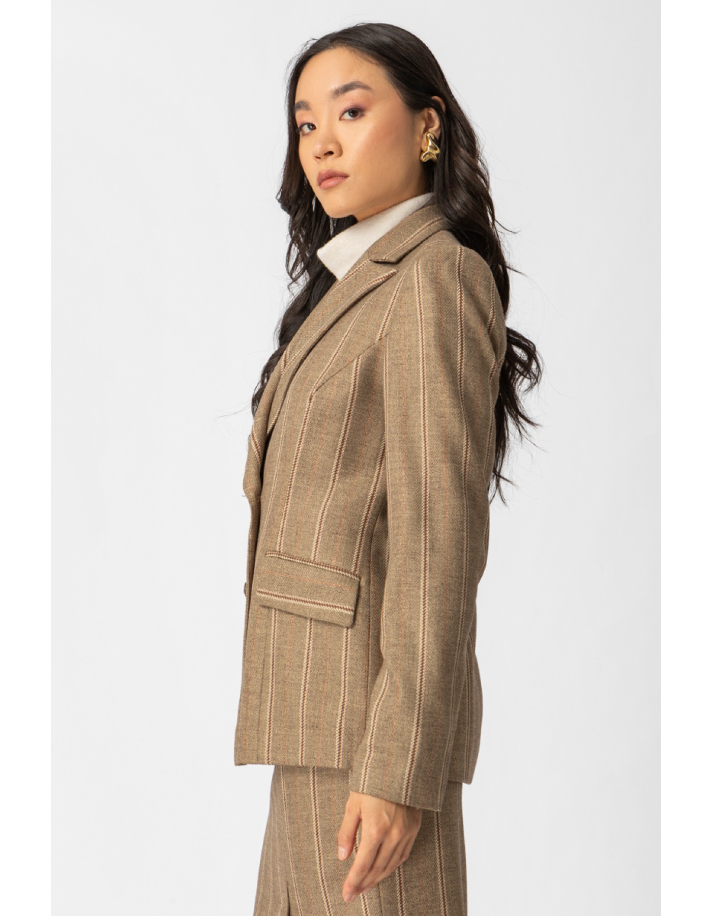 Σακάκι ριγέ lurex σταυροκούμπι