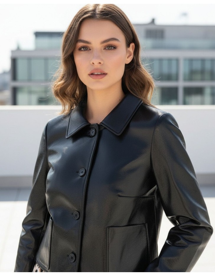 Ζακέτα Δέρμα Γυαλιστερό