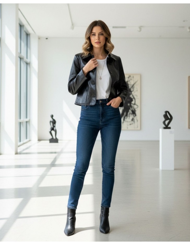 Ζακέτα Δέρμα Γυαλιστερό