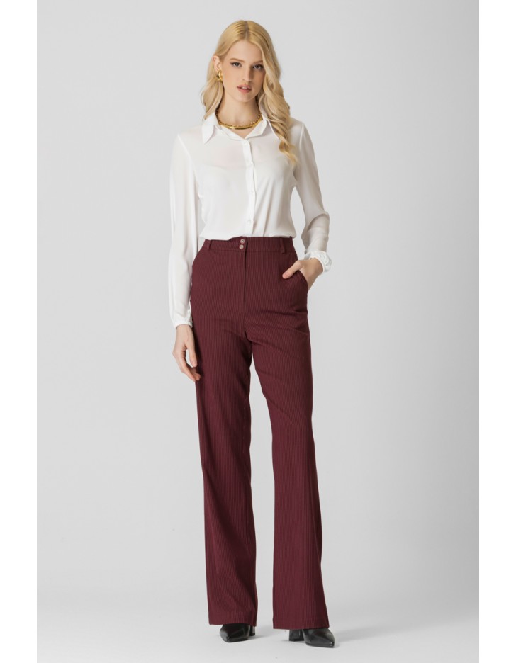 Παντελόνα ριγέ μπορντώ