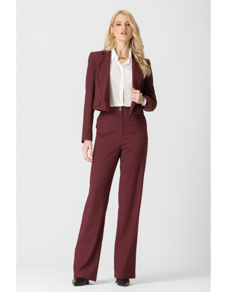 Παντελόνα ριγέ μπορντώ