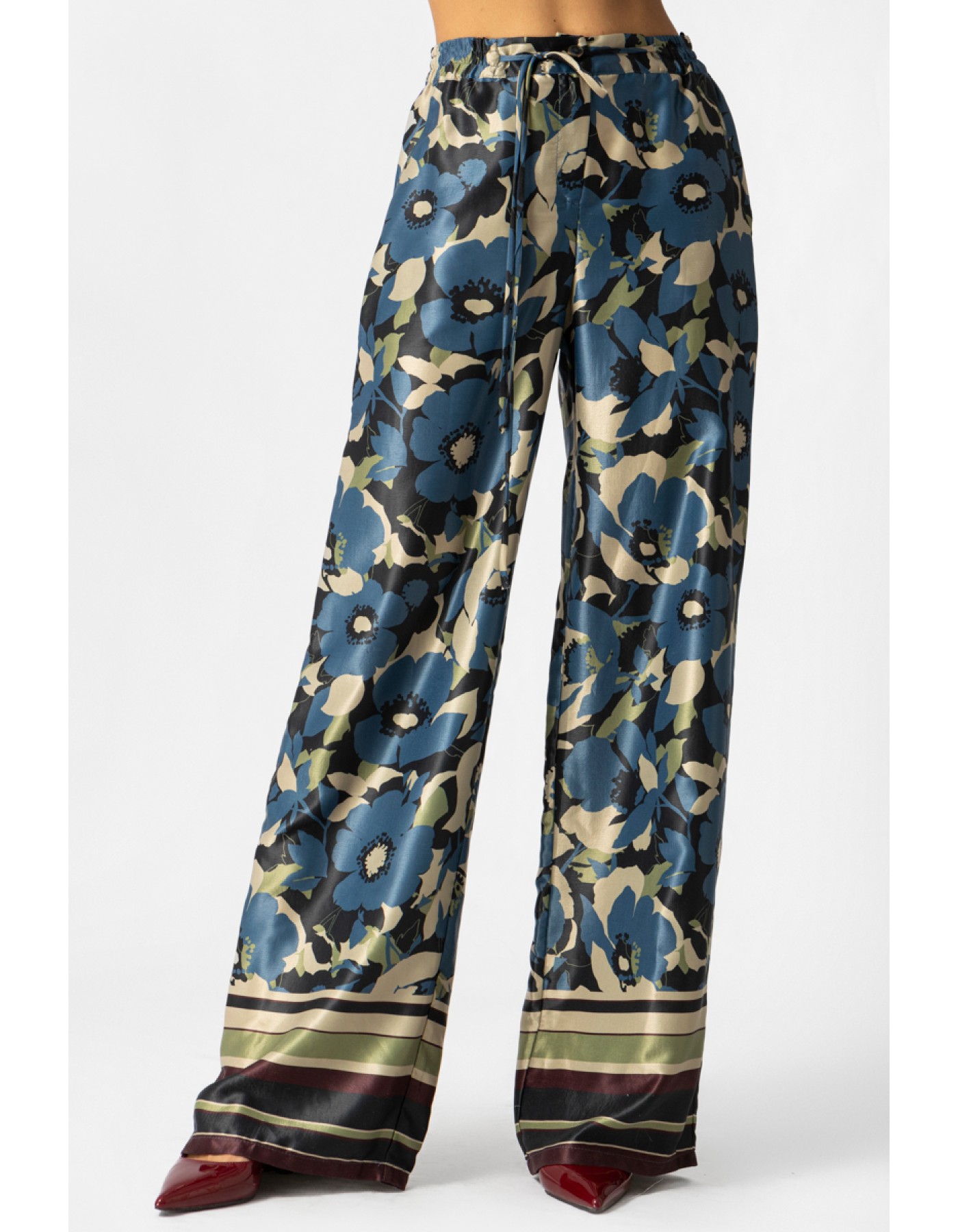 Παντελόνα σατέν εμπριμέ Florence