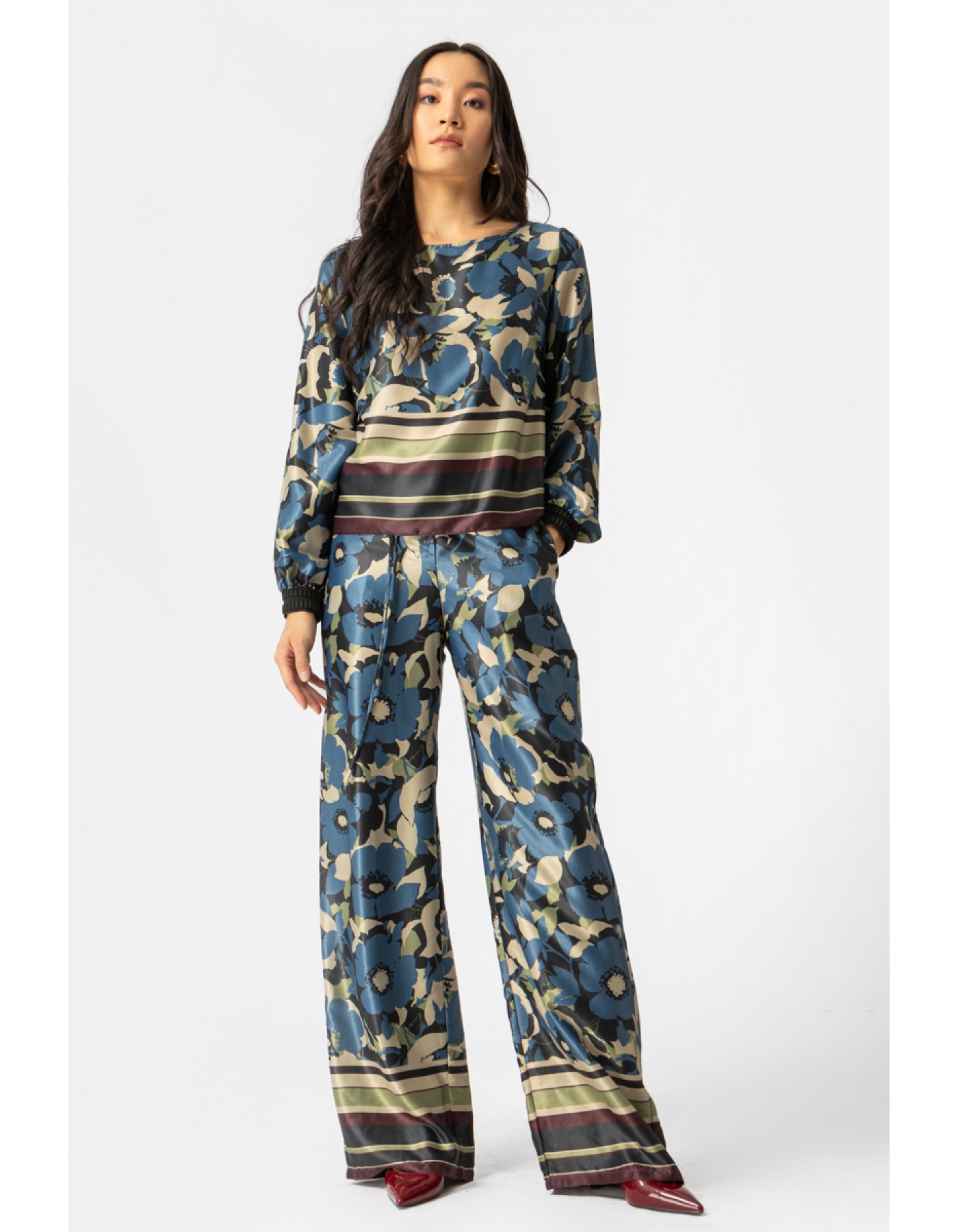 Παντελόνα σατέν εμπριμέ Florence