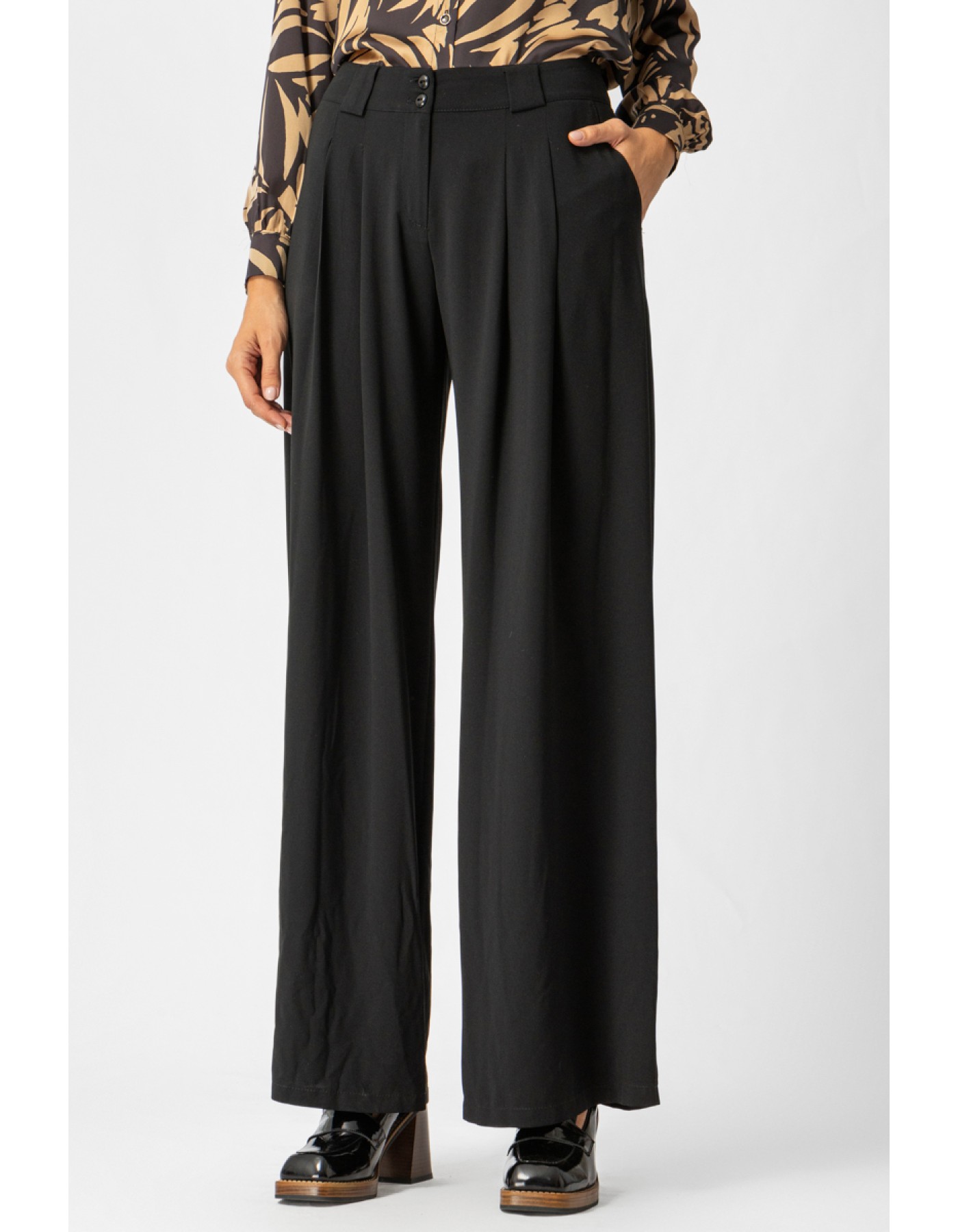 Παντελόνι κρεπ Attitude με πιέτες