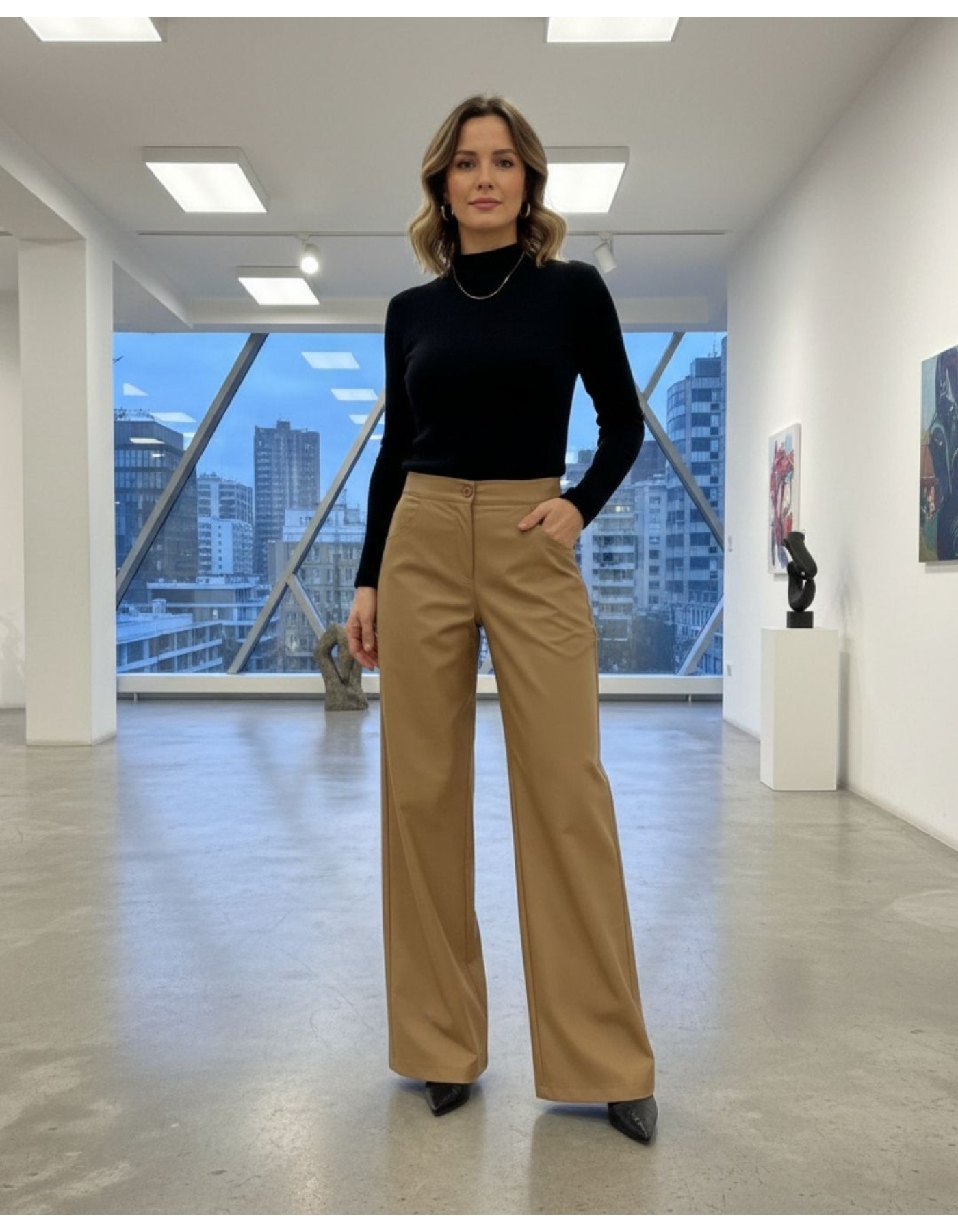 Παντελόνι eco-δερματίνη με λάστιχο