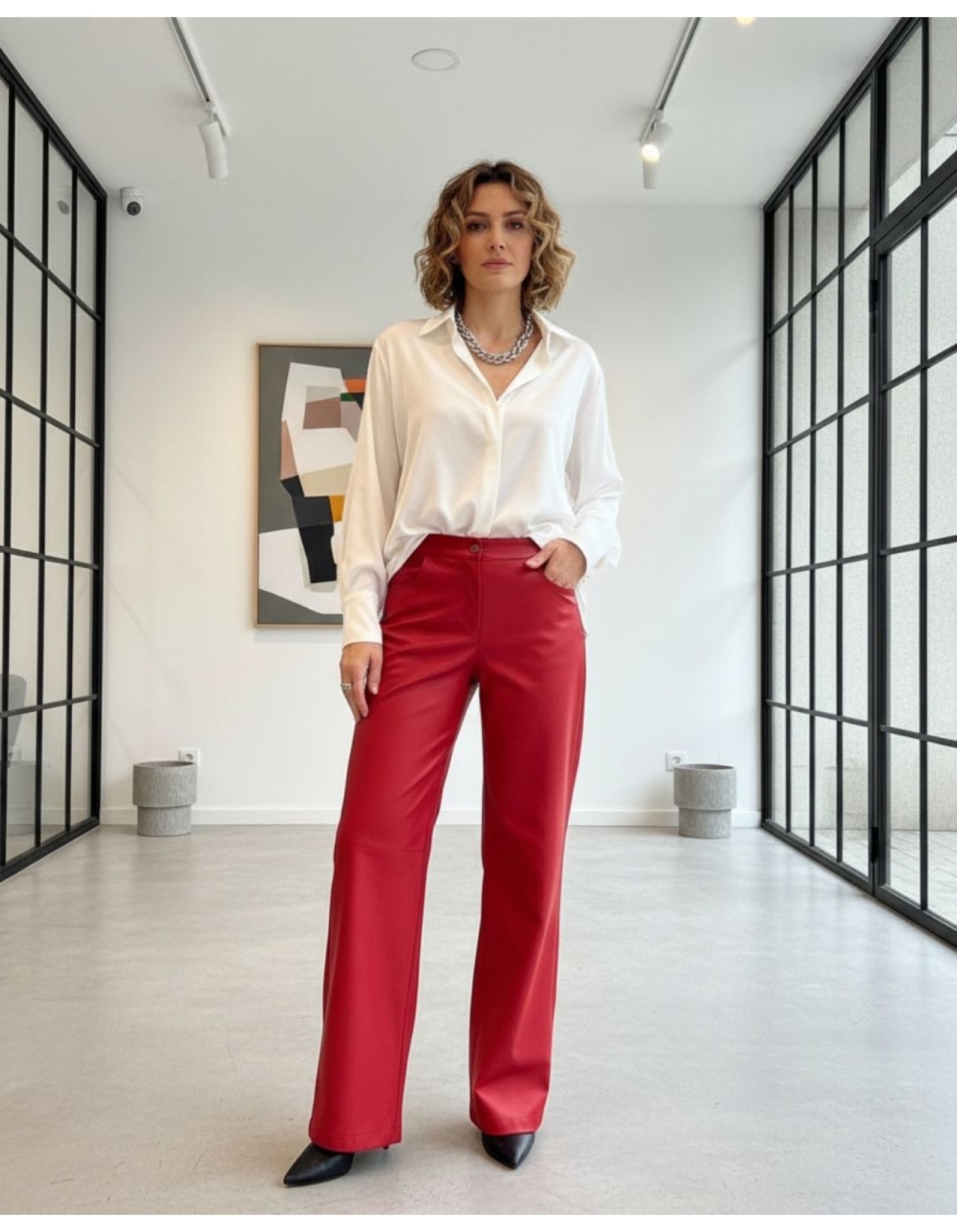 Παντελόνι eco-δερματίνη με λάστιχο