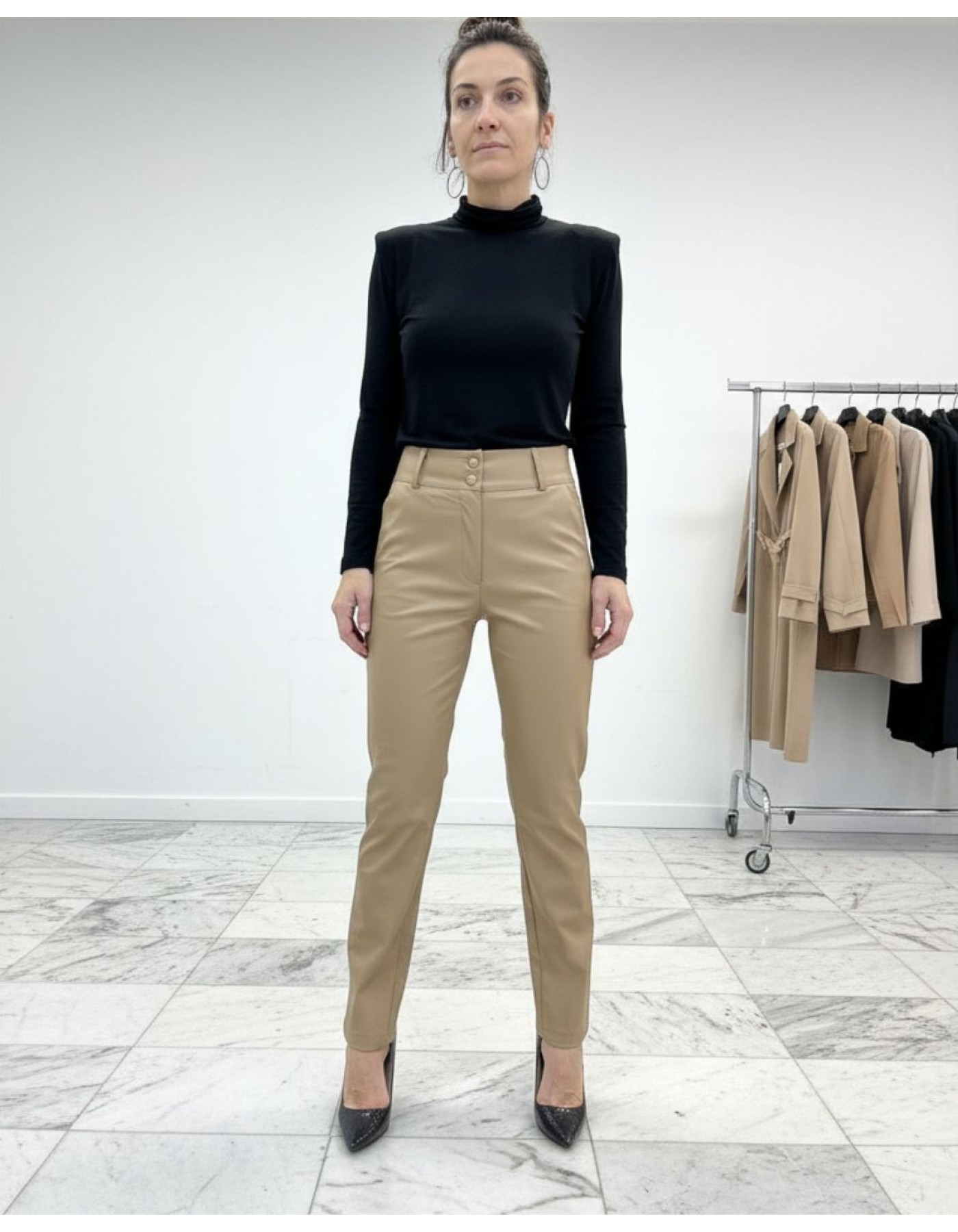 Παντελόνι eco-δερματίνη ίσια γραμμή