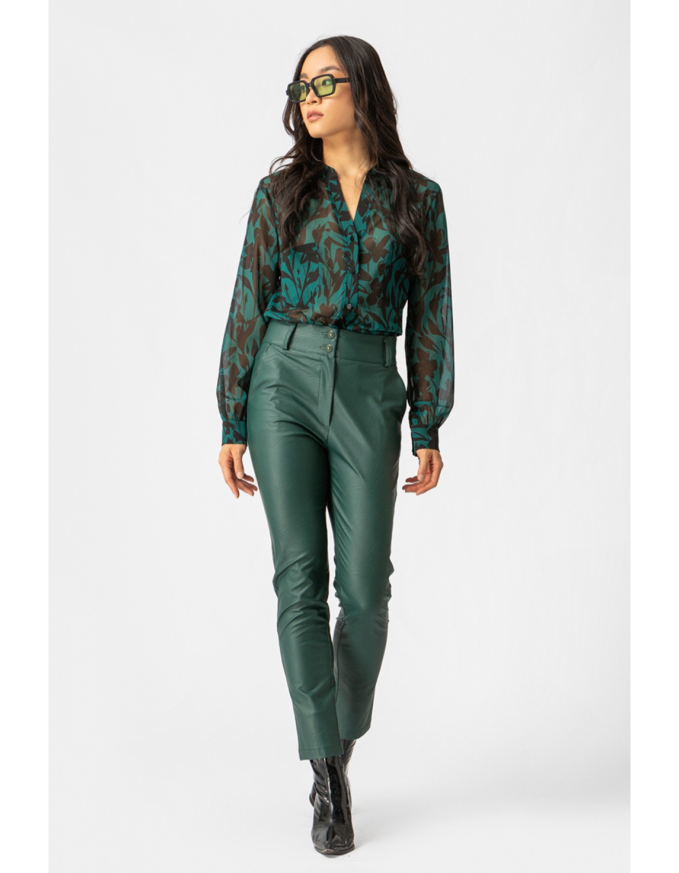 Παντελόνι eco-δερματίνη ίσια γραμμή