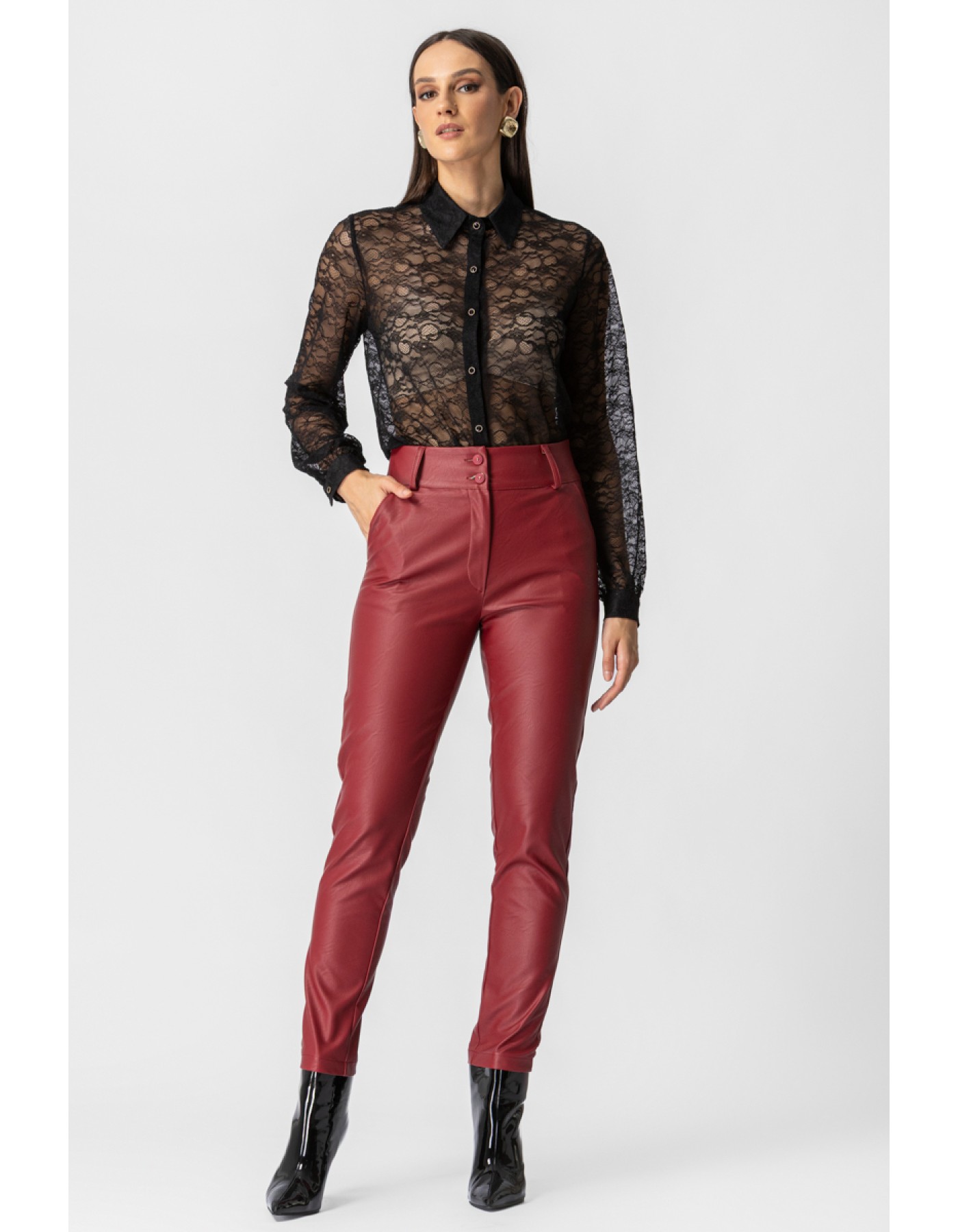 Παντελόνι eco-δερματίνη ίσια γραμμή