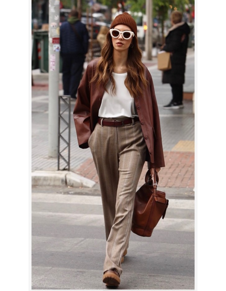 Παντελόνι ριγέ lurex riga