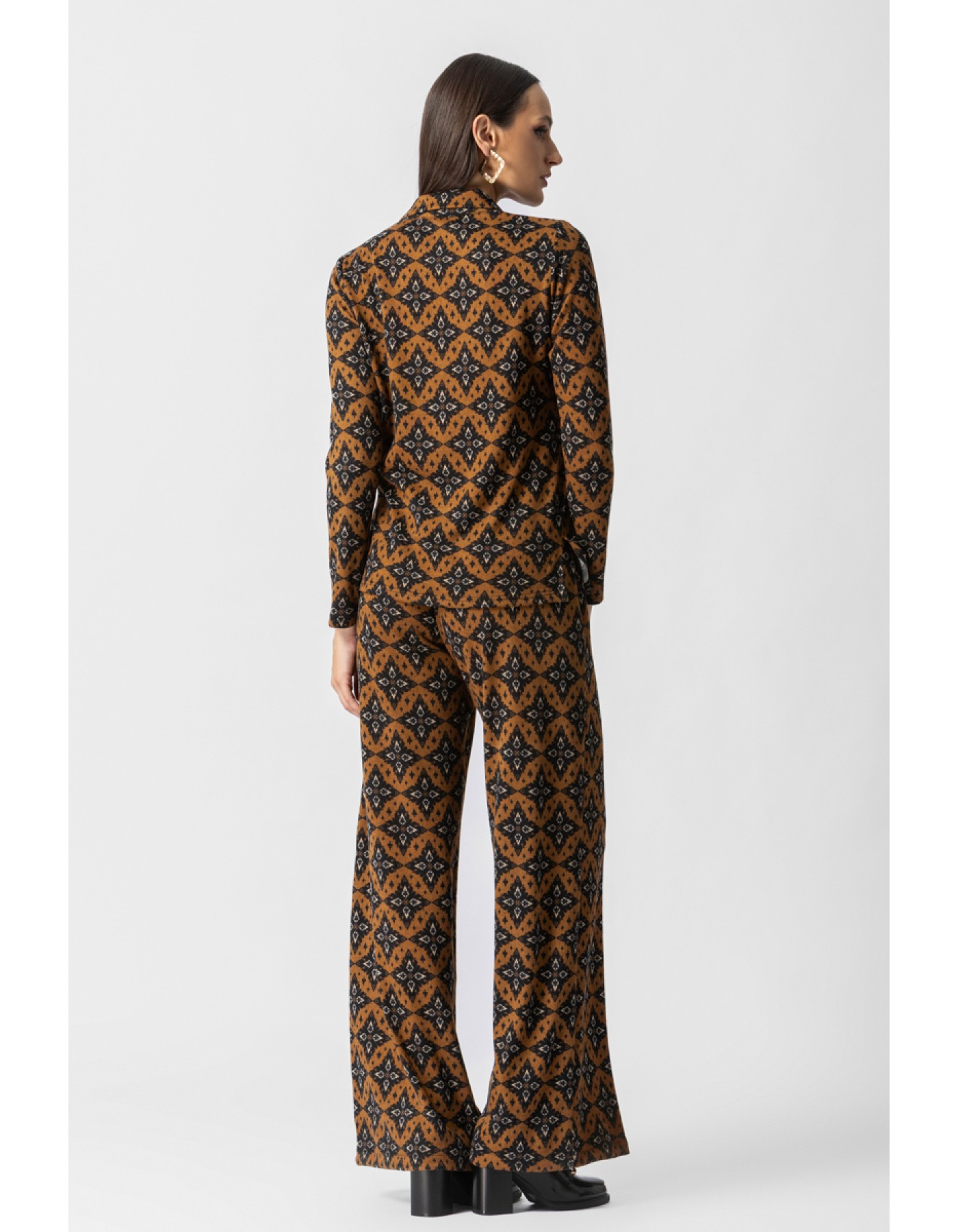 Παντελόνι εμπριμέ πλεχτό λάστιχο Dora