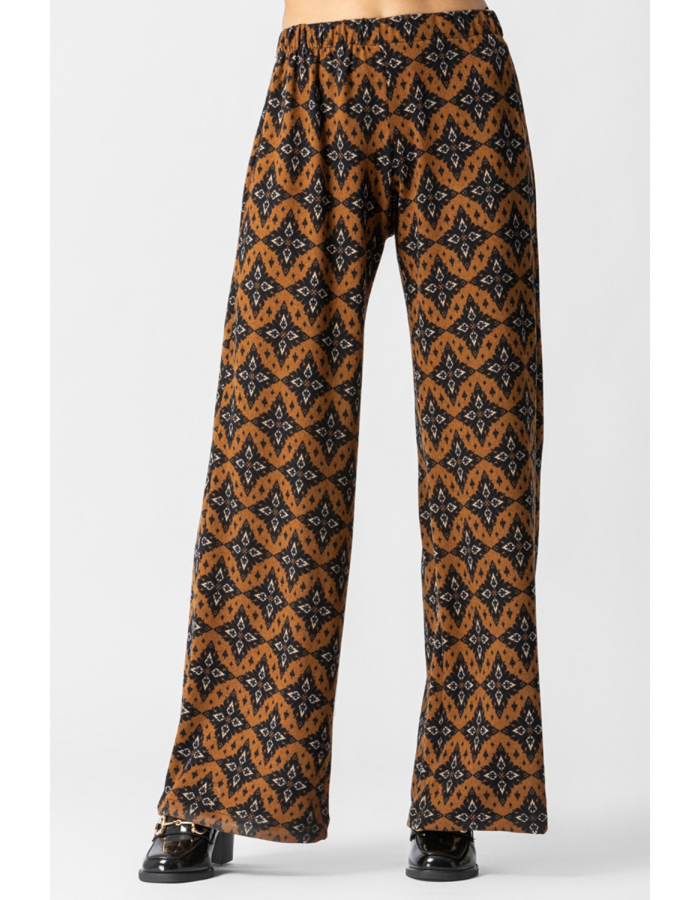 Παντελόνι εμπριμέ πλεχτό λάστιχο Dora