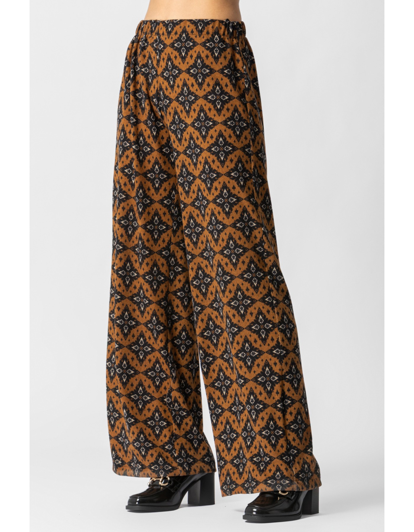 Παντελόνι εμπριμέ πλεχτό λάστιχο Dora