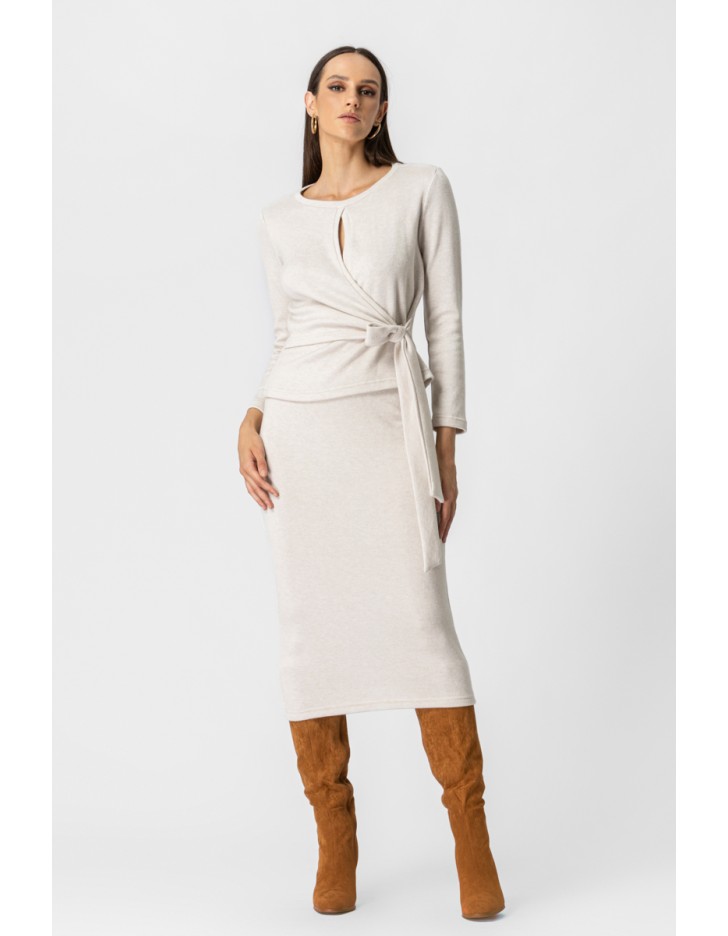 Φούστα πλεχτή ριπ λάστιχο Φούστα πλεχτή ριπ λάστιχο