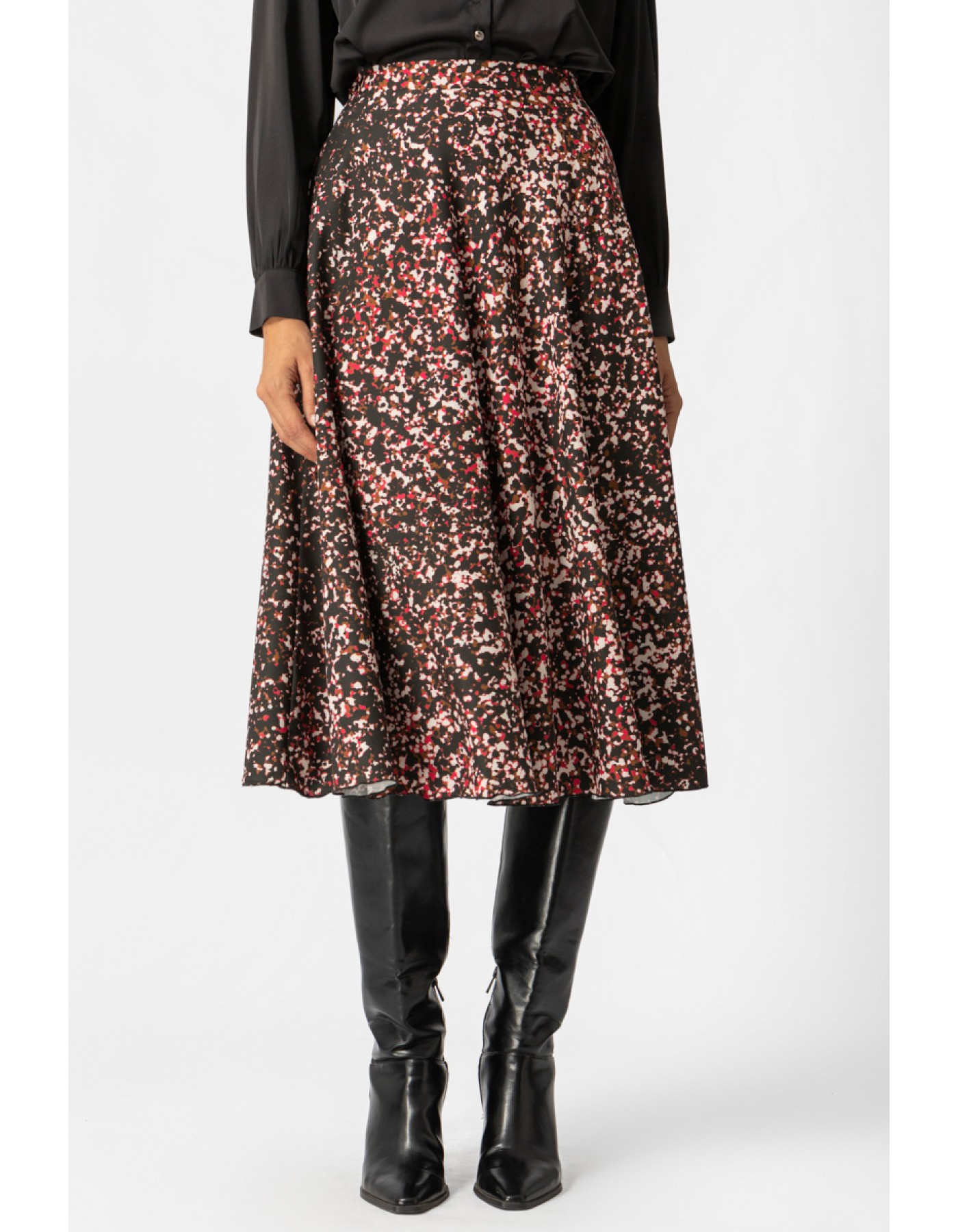 Φούστα εμπριμέ κρεπ κλος Serendipity