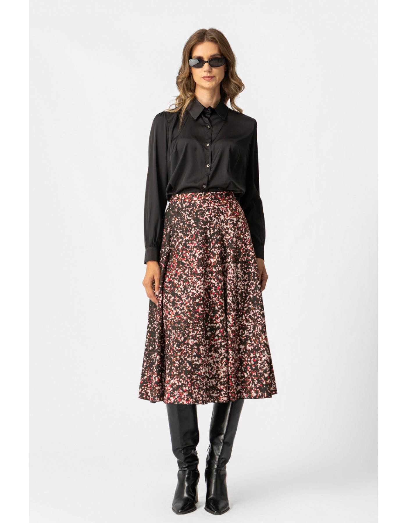 Φούστα εμπριμέ κρεπ κλος Serendipity