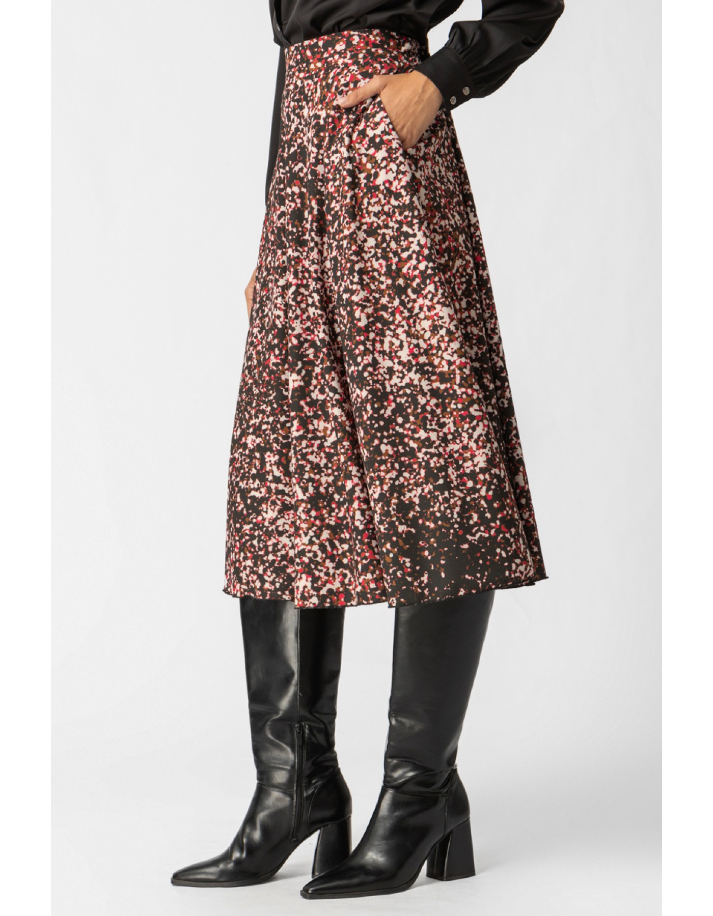 Φούστα εμπριμέ κρεπ κλος Serendipity